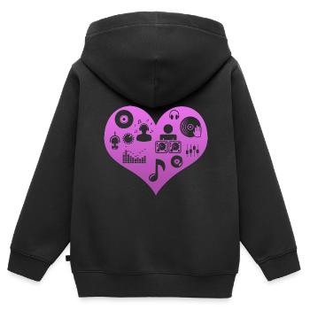 DJ Herz Disc Jockey - Kinder Premium Organic Zip Hoodie - Schwarz - Hinten - AI Model Kid Male (0cm)