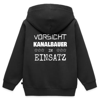 Kanalbauer als Berufung - Kinder Premium Organic Zip Hoodie - Schwarz - Hinten - AI Model Kid Male (0cm)