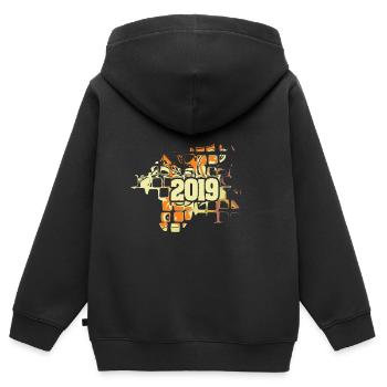 2019 - Kinder Premium Organic Zip Hoodie - Schwarz - Hinten - AI Model Kid Male (0cm)