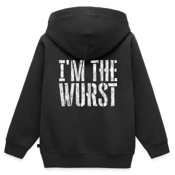 I'm The Wurst 3 - Kinder Premium Organic Zip Hoodie - Schwarz - Hinten - AI Model Kid Male (0cm)