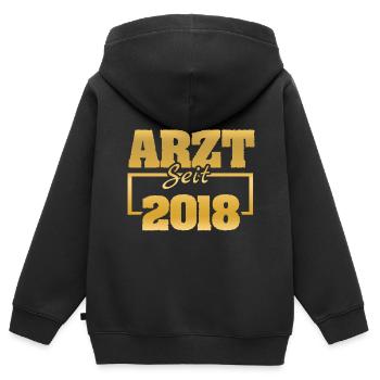 2018 - Kids Premium Organic Zip-up Hoodie - black - Back - AI Model Kid Male (0cm)