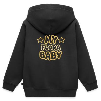 Flore de naissance - Sweat Premium à capuche zippé enfant bio - noir - Dos - AI Model Kid Male (0cm)