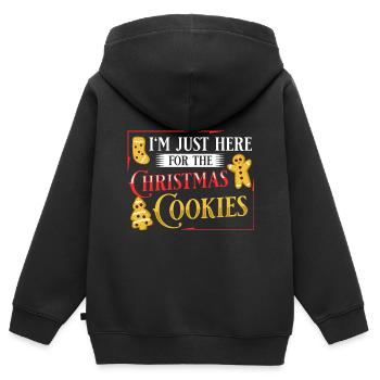 Biscuits de Noël Biscuits Cuisson Biscuits de Noël - Sweat Premium à capuche zippé enfant bio - noir - Dos - AI Model Kid Male (0cm)