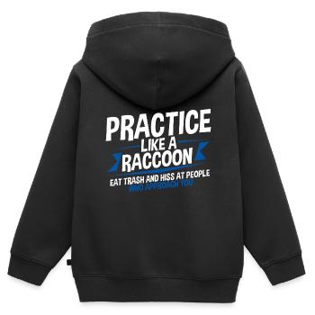 Practice Self-Care Like A Raccoon 4 - Kinder Premium Organic Zip Hoodie - Schwarz - Hinten - AI Model Kid Male (0cm)
