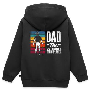 Dad The Ultimate Teamplayer Fathers Day Baseball - Kinder Premium Organic Zip Hoodie - Schwarz - Hinten - AI Model Kid Male (0cm)