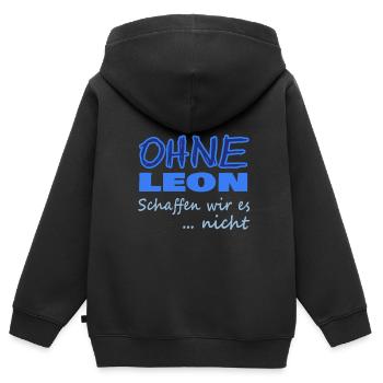 Hero leon - Kinder Premium Organic Zip Hoodie - Schwarz - Hinten - AI Model Kid Male (0cm)