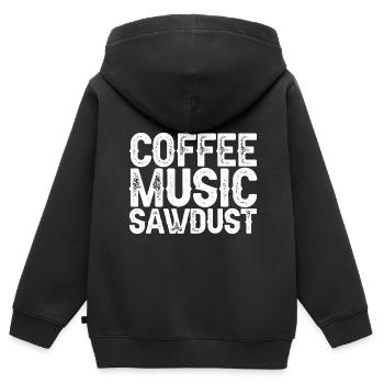 Coffee Music Sawdust 3 - Kinder Premium Organic Zip Hoodie - Schwarz - Hinten - AI Model Kid Male (0cm)