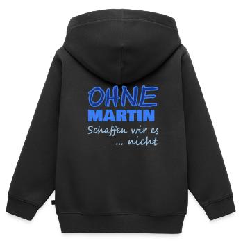 Martin Martin - Kinder Premium Organic Zip Hoodie - Schwarz - Hinten - AI Model Kid Male (0cm)