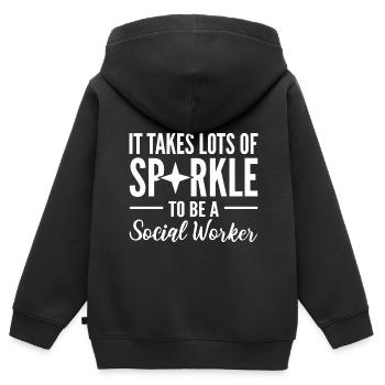 It Takes Lots Of Sparkle To Be A Social Worker - Kinder Premium Organic Zip Hoodie - Schwarz - Hinten - AI Model Kid Male (0cm)