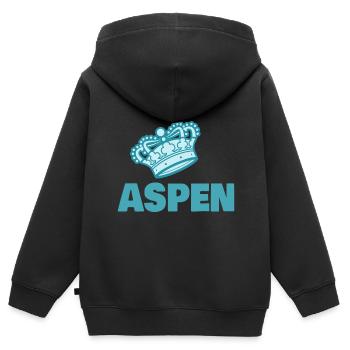 Aspen - Kinder Premium Organic Zip Hoodie - Schwarz - Hinten - AI Model Kid Male (0cm)
