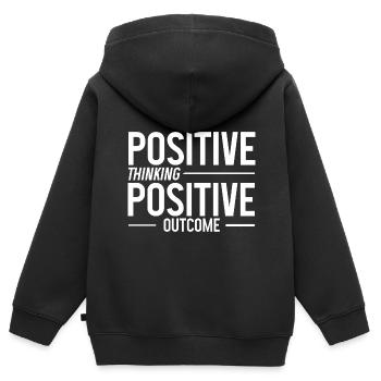 Pensée positive Résultat positif 2 - Sweat Premium à capuche zippé enfant bio - noir - Dos - AI Model Kid Male (0cm)
