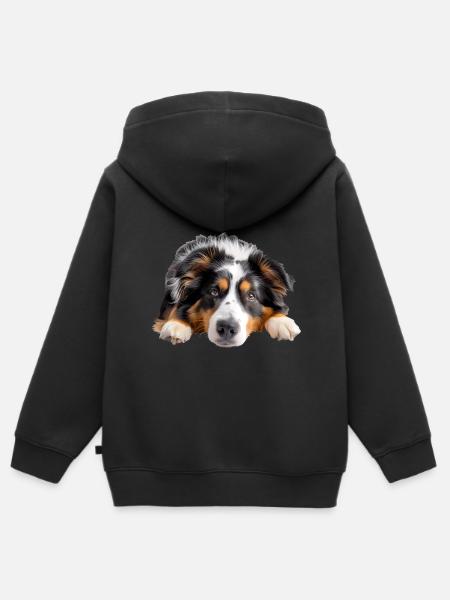 Australian Sheperd - Kinder Premium Organic Zip Hoodie - Schwarz