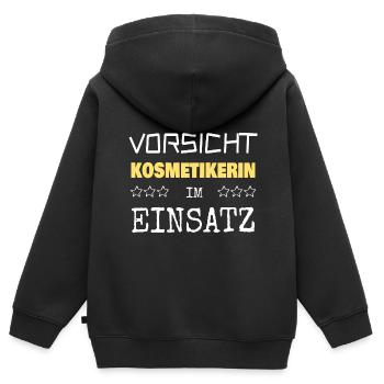 Berufung Kosmetikerin - Kinder Premium Organic Zip Hoodie - Schwarz - Hinten - AI Model Kid Male (0cm)