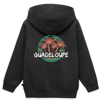 Guadeloupe als Urlaub - Kinder Premium Organic Zip Hoodie - Schwarz - Hinten - AI Model Kid Male (0cm)