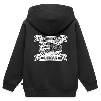 Vorname Lukas - Kinder Premium Organic Zip Hoodie - Schwarz - Hinten - AI Model Kid Male (0cm)