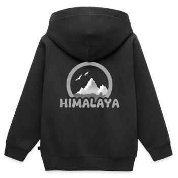 Trekking Himalayas - Kids Premium Organic Zip-up Hoodie - black - Back - AI Model Kid Male (0cm)