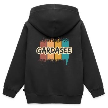 Lac de Garde Lac de Garde - Sweat Premium à capuche zippé enfant bio - noir - Dos - AI Model Kid Male (0cm)