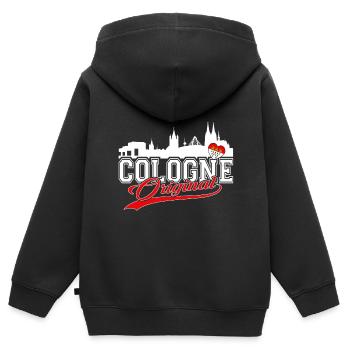 Cologne Original - Kölner Original Kölle - Kinder Premium Organic Zip Hoodie - Schwarz - Hinten - AI Model Kid Male (0cm)