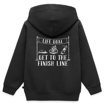 Triathlon - Sweat Premium à capuche zippé enfant bio - noir - Dos - AI Model Kid Male (0cm)
