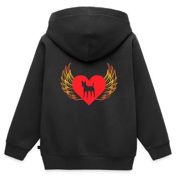 Jouet Fox Terrier - Sweat Premium à capuche zippé enfant bio - noir - Dos - AI Model Kid Male (0cm)