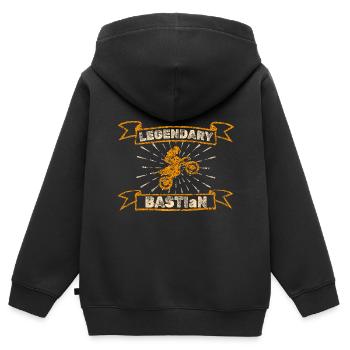 Motocross Bastian - Kinder Premium Organic Zip Hoodie - Schwarz - Hinten - AI Model Kid Male (0cm)