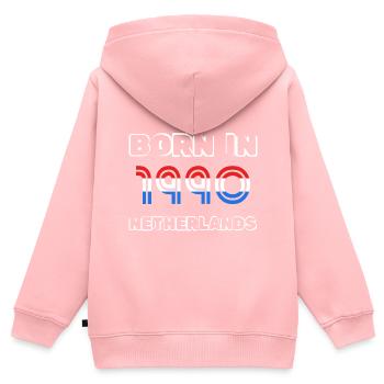 1990 - Kids Premium Organic Zip-up Hoodie - rose - Back - AI Model Kid Female (0cm)