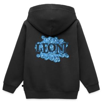 Wassertropfen für Leoni Leoni Name - Kinder Premium Organic Zip Hoodie - Schwarz - Hinten - AI Model Kid Male (0cm)