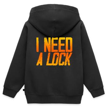I Need A Lock 3 - Kinder Premium Organic Zip Hoodie - Schwarz - Hinten - AI Model Kid Male (0cm)