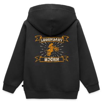 Motocross Björn - Kinder Premium Organic Zip Hoodie - Schwarz - Hinten - AI Model Kid Male (0cm)