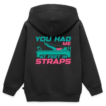 You Had Me At Feet In Straps 22 - Kinder Premium Organic Zip Hoodie - Schwarz - Hinten - AI Model Kid Male (0cm)