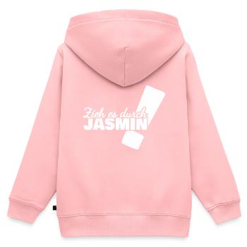 Vorname Jasmin - Kinder Premium Organic Zip Hoodie - Rosa - Hinten - AI Model Kid Female (0cm)