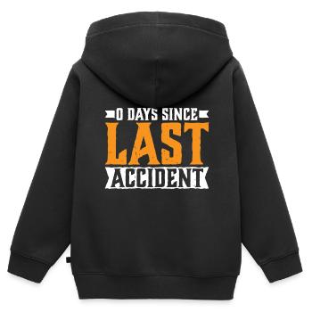 0 Days Since Last Accident 23 - Kinder Premium Organic Zip Hoodie - Schwarz - Hinten - AI Model Kid Male (0cm)