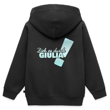Giulia als Vorname - Kinder Premium Organic Zip Hoodie - Schwarz - Hinten - AI Model Kid Male (0cm)