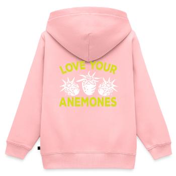 Cadeau d’anémones de mer - Sweat Premium à capuche zippé enfant bio - rose - Dos - AI Model Kid Female (0cm)