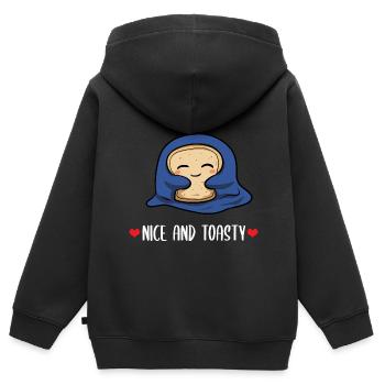 Brot Wortspiel Bäcker - Kinder Premium Organic Zip Hoodie - Schwarz - Hinten - AI Model Kid Male (0cm)