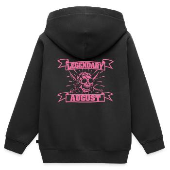 August als Fasching - Kinder Premium Organic Zip Hoodie - Schwarz - Hinten - AI Model Kid Male (0cm)