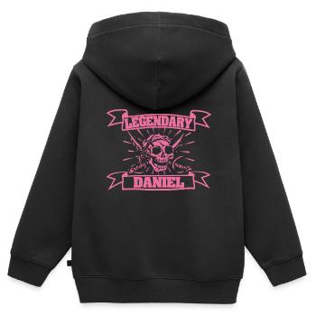 Daniel - Kinder Premium Organic Zip Hoodie - Schwarz - Hinten - AI Model Kid Male (0cm)