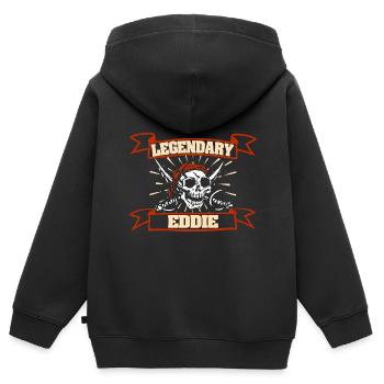 Fasching Eddie - Kinder Premium Organic Zip Hoodie - Schwarz - Hinten - AI Model Kid Male (0cm)