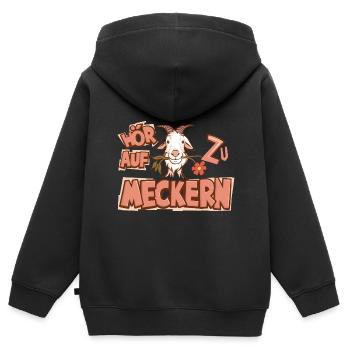 Hör auf zu meckern für eine Frau oder Mädchen - Kinder Premium Organic Zip Hoodie - Schwarz - Hinten - AI Model Kid Male (0cm)