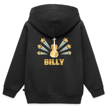Billy - Kinder Premium Organic Zip Hoodie - Schwarz - Hinten - AI Model Kid Male (0cm)