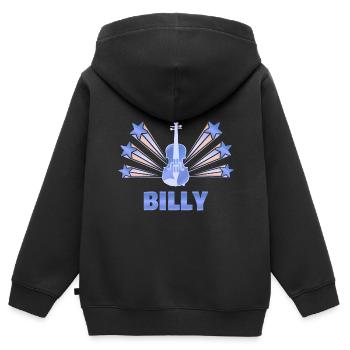Billy als Musikinstrument - Kinder Premium Organic Zip Hoodie - Schwarz - Hinten - AI Model Kid Male (0cm)