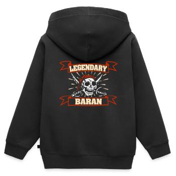 Fasching Baran - Kinder Premium Organic Zip Hoodie - Schwarz - Hinten - AI Model Kid Male (0cm)