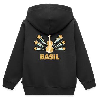 Cadeau pour le basilic - Sweat Premium à capuche zippé enfant bio - noir - Dos - AI Model Kid Male (0cm)