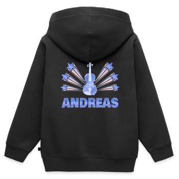 Musikinstrument Andreas - Kinder Premium Organic Zip Hoodie - Schwarz - Hinten - AI Model Kid Male (0cm)