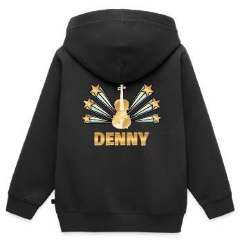 Geschenk für Denny - Kinder Premium Organic Zip Hoodie - Schwarz - Hinten - AI Model Kid Male (0cm)