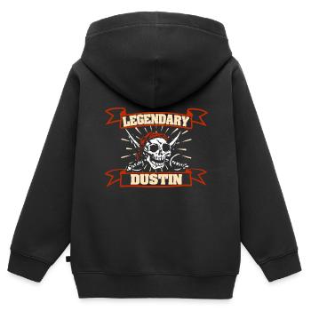 Dustin als Fasching - Kinder Premium Organic Zip Hoodie - Schwarz - Hinten - AI Model Kid Male (0cm)