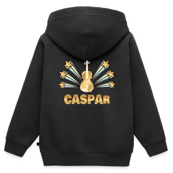 Caspar - Kinder Premium Organic Zip Hoodie - Schwarz - Hinten - AI Model Kid Male (0cm)