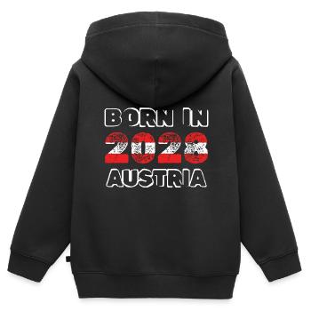 Austria 2028 - Kinder Premium Organic Zip Hoodie - Schwarz - Hinten - AI Model Kid Male (0cm)