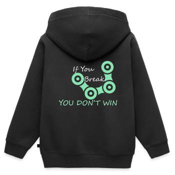 Lorsque vous freinez, vous ne gagnez pas Cyclocross Bikep - Sweat Premium à capuche zippé enfant bio - noir - Dos - AI Model Kid Male (0cm)