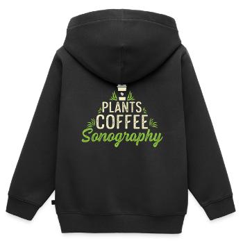 Plantes Kaffeonography Café -Commerçant Gesch - Sweat Premium à capuche zippé enfant bio - noir - Dos - AI Model Kid Male (0cm)
